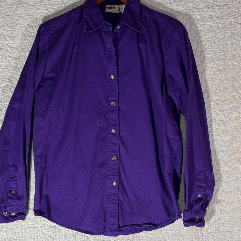 Elegant Purple Women’s Casual Button Down Shirt